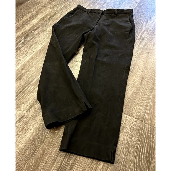 VTG GUC Theory Cropped Black Trousers Size 6 Slim Ankle Pant Cotton Lycra Blend - Picture 4 of 11